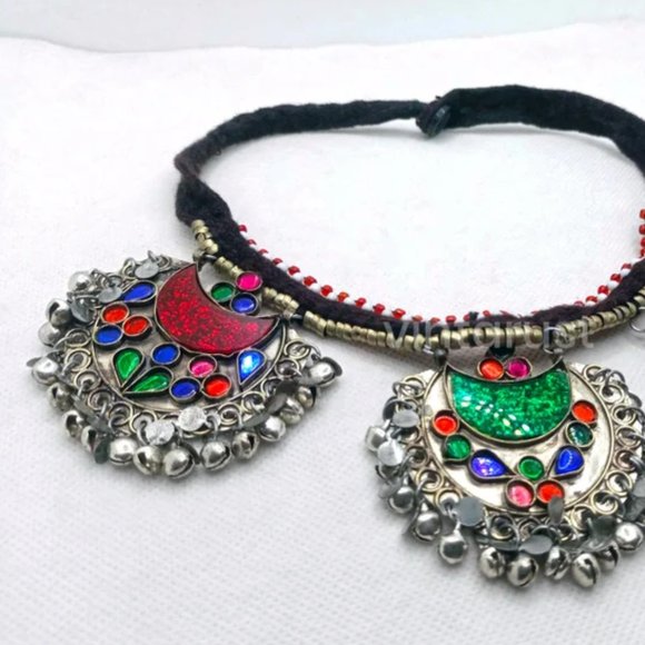 Tribal Chand Bali Kuchi Choker Necklace - Picture 4 of 6